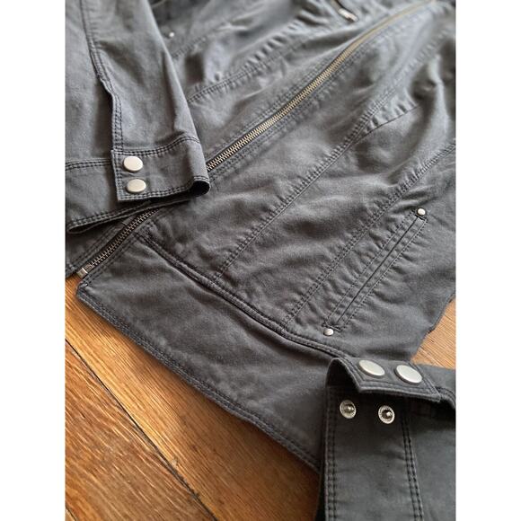 EXPRESS Zip Cotton Jacket sz 6 | Charcoal Gray - Picture 6 of 7